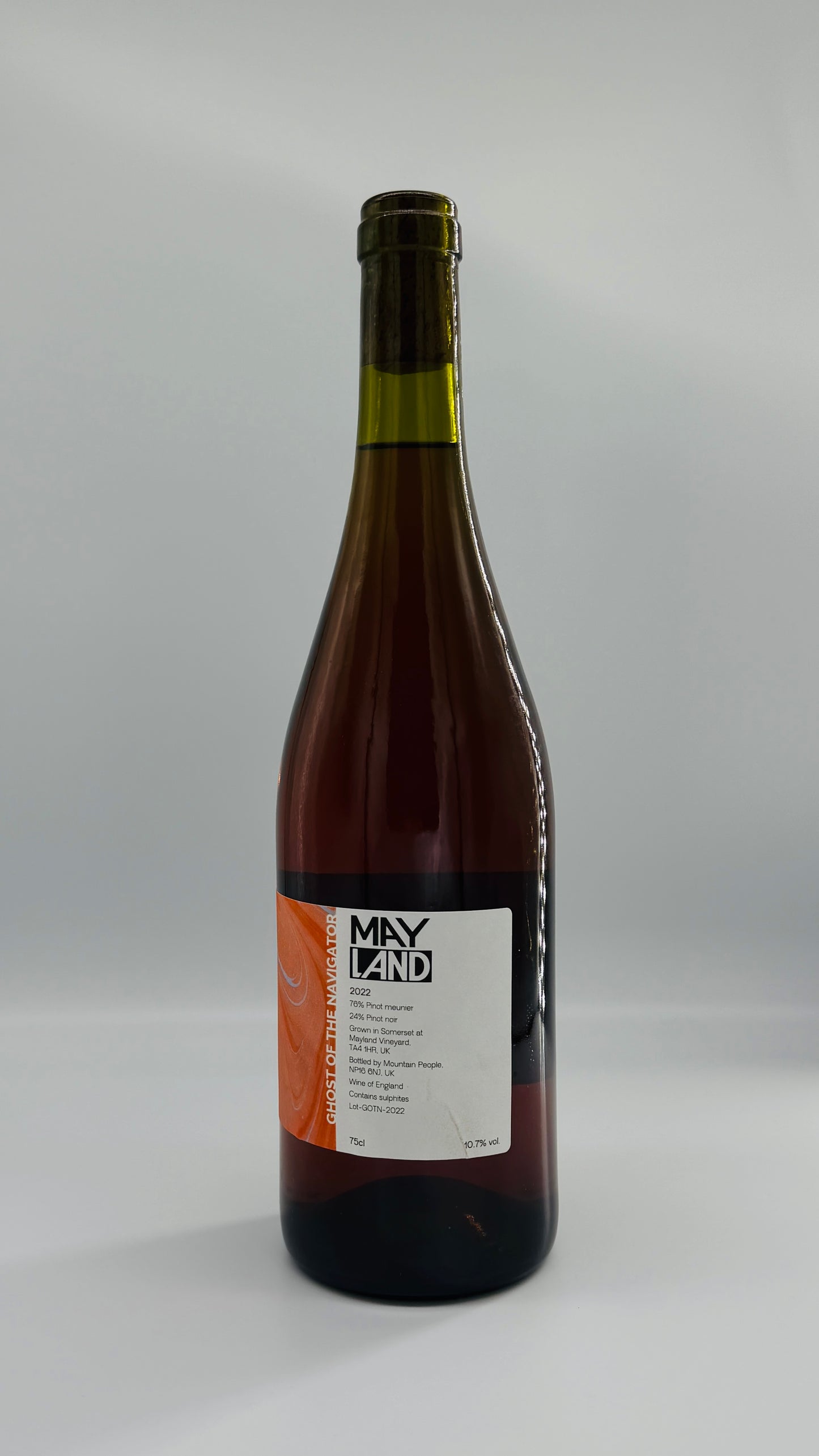 Pinot Meunier/Noir, ‘Ghost of the Navigator, Mayland Vineyard, Somerset, 2022